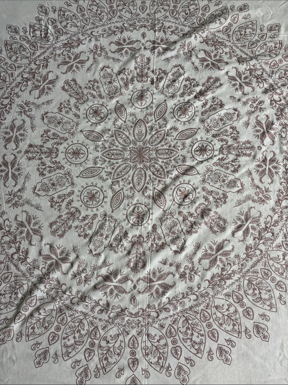 Urban Outfitters Home Ivory Tapestry with Rose Gold Medallion Print